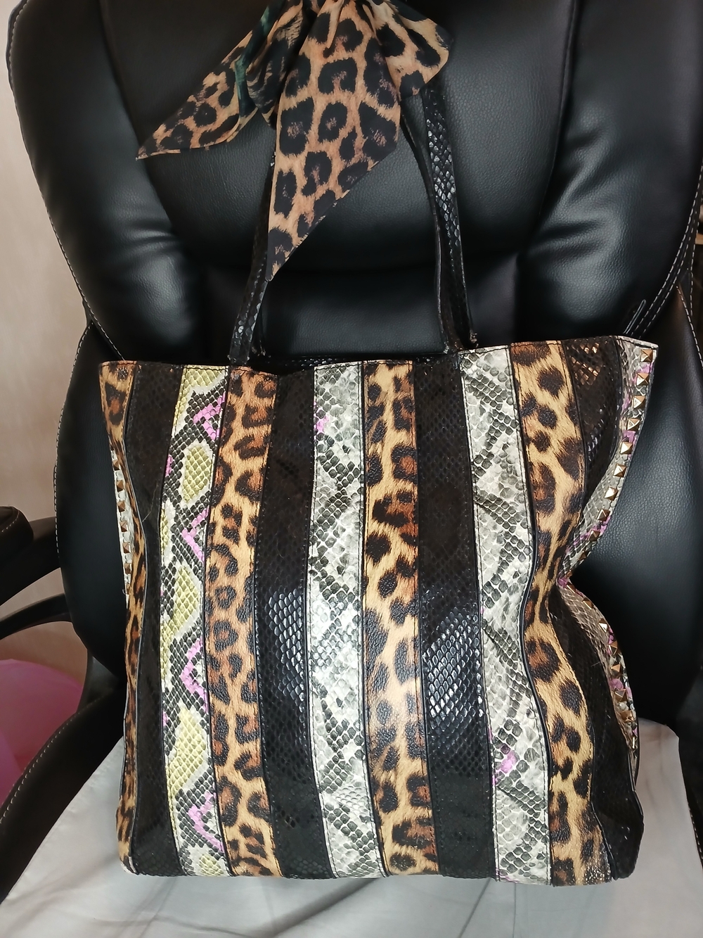 Vintage Betsey Johnson Animal Print Tote Bag
